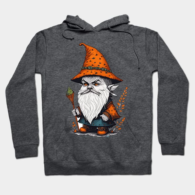 Gnome Celebrating Halloween Hoodie by Maria Murtaza